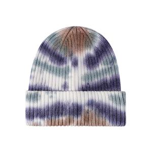 Gorro de Punto Tie-Dye Personalizado 2026, Gorro de Invierno Cálido, Gorro de Calavera con Degradado para Exteriores, con Logotipo Bordado Personalizado, Venta al por Mayor OEM - Product Image 5