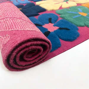 Alfombra Dhurrie de Lana Hecha a Mano, Diseño Abstracto Moderno, Pelo Corto, Ecológica, Antibacteriana, Antideslizante, Apta para Mascotas - Product Image 6