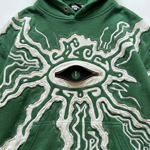 Sweat à capuche personnalisé pour homme, style streetwear, avec logo appliqué sur le devant, effet vieilli, surdimensionné, OEM ODM - Product Image 5