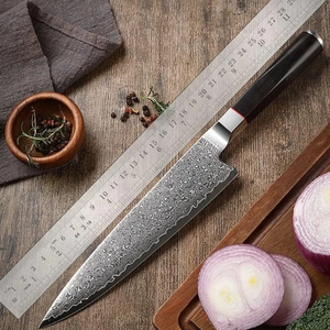 Cuchillo de Chef Profesional LEGACY BLADES de Damasco, 8 Pulgadas, Forjado a Mano, Moderno, Ambidiestro, Apto para Lavavajillas, con Mango de Madera Afilado, para el Hogar - Product Image 6