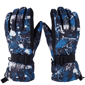 Gants de ski imprimés élégants, imperméables et thermiques pour les sports d'hiver en plein air - Product Image 1