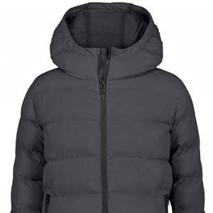 Dark Charcoal Premium Quality Eco-Friendly Breathable Floral Pattern Puffer <b>Jacket</b> Regular Sleeve Casual Loose Polyester Padded - Product Image 4