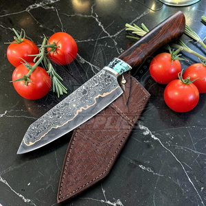 Couteau de Chef en Cuivre Damas Forgé à la Main Professionnel Haut de Gamme avec Manche en Bois Personnalisé OEM ODM Vente en Gros 8-9.9 pouces - Product Image 6