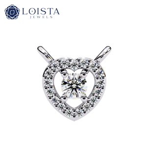 Women White Gold Diamond Pendant Necklace Round Brilliant Cut G Color Natural Diamond Classic Engagement Jewelry GIA Certified - Product Image 2