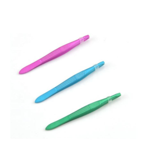 Custom Color Stainless Steel Slant Tip Eyebrow Tweezers with Logo Packaging Wholesale Beauty Grooming <b>Tool</b> - Product Image 1