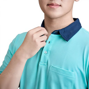 Tela de Punto Lacoste Regular Corta de 200 Gramos para Transferencia de Calor, Suave, Transpirable, que Absorbe la Humedad, para Impresión/Bordado, Color Aqua - Product Image 1