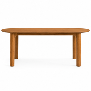 Mesa de Comedor Rectangular de Teca, Diseño Escandinavo Moderno, Ecológica, Impermeable, Duradera, Muebles de Comedor para 6 Personas, Escuela - Product Image 1