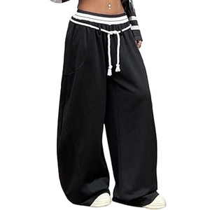 Pantalon de survêtement décontracté pour homme, nouvelle mode, coupe ample, à trois bandes latérales, jambe large, taille élastique avec cordon de serrage, patchwork coloré - Product Image 1