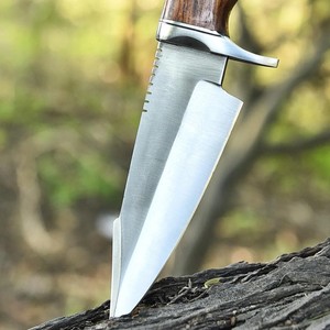 Couteau de camping Skinner à pointe droite en acier inoxydable fait main sur mesure, manche en bois, étui en cuir, OEM/ODM/OBM disponible, DIY - Product Image 2