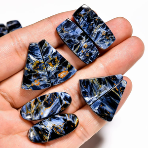 Par de Piedras de Pietersite de Primera Calidad, Color Azul Fuego, Gema Única para Joyería, Piedra Pulida - Product Image 6