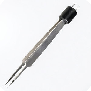 Pince bipolaire électrique en acier inoxydable pour bijoutier, non isolée, 11,4 cm avec pointes de 0,5 mm et 0,7 mm, instrument chirurgical - Product Image 2