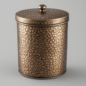 Elegant Cylindrical Metal Storage Bucket With Lid Animal Pattern Household Indoor Use - Product Image 5