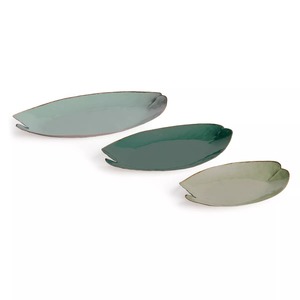 Plateau de service décoratif en aluminium poli, motif feuille gravé moderne, forme irrégulière, bord en corde, compatible micro-ondes, pour fruits - Product Image 6