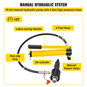 Espansore Idraulico Manuale per Tubi da 10 Tonnellate, da 1 5/8'' a 4 1/4'', per Tubi di Scarico, 4 Matrici e 2 Valigette Portaoggetti, Strumento per Riparazioni Auto - Product Image 4