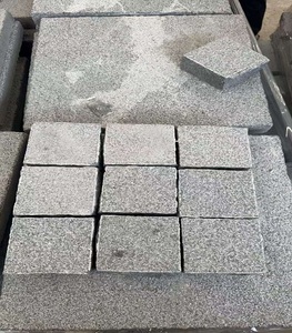 Outdoor Grey Granite Cobble Cube <b>Stone</b> 10x10 cm Natural Cut Blocks for Driveway Garden Pathway <b>Landscaping</b> Floor Paving set - Product Image 1