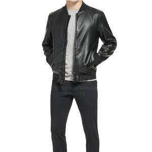 Chaquetas de Cuero para Hombre a la Moda, Chaquetas de Cuero Cortas Estilo Motociclista para Atuendos Casuales - Product Image 5