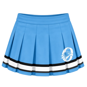 Ensemble uniforme de cheerleading imprimé bleu clair et blanc, haut à manches courtes, jupe plissée, tenue de sport d'équipe, entraînement athlétique, performance - Product Image 4