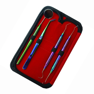 Kit d'examen dentaire manuel en acier de haute qualité, revêtement plasma arc-en-ciel, certifié CE, instruments d'hygiène de classe II - Product Image 2