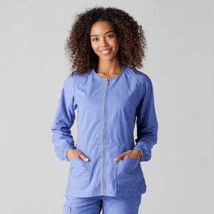 Chaqueta Médica Unisex de Punto con Cierre y Bolsillos, Manga Larga, Transpirable y Cómoda, Uniforme de Enfermería - Product Image 3