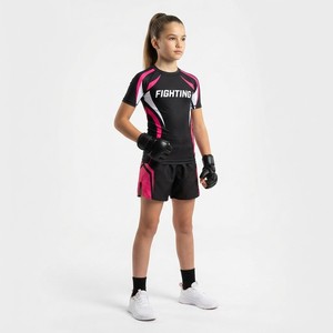 Ensemble de combat athlétique MMA pour filles, manches courtes, rashguard sublimé, short assorti, vêtements de sport personnalisés pour l'entraînement - Product Image 5