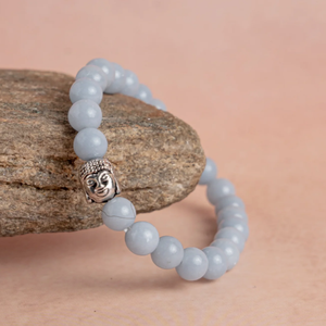 High Quality <b>Bracelet</b> Angelite Buddha <b>Beads</b> Stone <b>Bracelet</b> Crystal Gemstone Fashion Jewelry <b>Men</b> and Women Gift Energy - Product Image 3