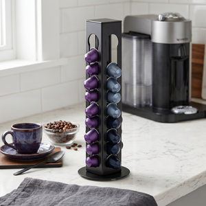 Soporte Giratorio para Cápsulas de Café, Estante de Almacenamiento Metálico, Organizador de Cocina Cilíndrico de 360 Grados, Almacenamiento Minimalista para el Hogar - Product Image 3