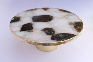 Support à gâteau tendance en résine époxy rose pour servir des desserts, moule rond durable, compatible lave-vaisselle, avec couteau - Product Image 4