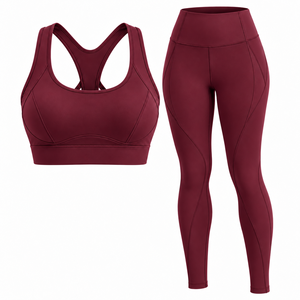 Ensemble de sport personnalisé OEM : Soutien-gorge de sport haute performance et leggings de yoga respirants, sans coutures, haute élasticité pour femme - Product Image 4
