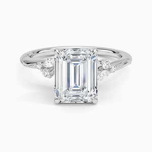 Bague BOJ 030 en argent 925, coupe émeraude, motif camélia, diamant anti-migraine, 2 carats, couleur D, VVS1, moissanite certifiée GRA, prix bas, vente de bagues - Product Image 1