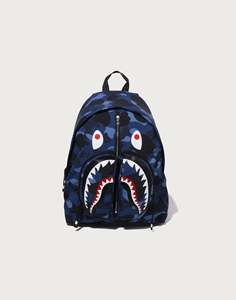 กระเป๋าเป้ BAPE ลายพรางสีน้ำเงิน ลายหน้าฉลาม กันน้ำ ทำจากผ้า Oxford  แบบ Unisex  ซิปไนลอน  ความจุไม่เกิน 20 ลิตร  บุโพลีเอสเตอร์  แฟชั่นสำหรับใช้ในโรงเรียน - Product Image 4