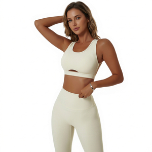 Sujetador Deportivo Transpirable, Ligero, Sin Costuras, de Alta Sujeción, para Yoga, Gimnasio, Correr, Entrenamiento, con Logotipo Frontal - Product Image 1
