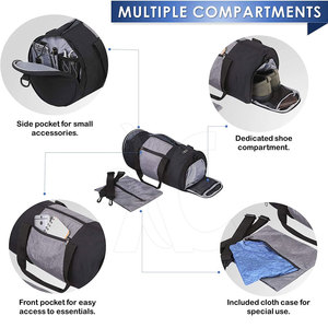 Bolsa de lona de gran capacidad diseñada para ropa, zapatos, equipo y accesorios, ideal para viajes, entrenamiento deportivo - Product Image 5