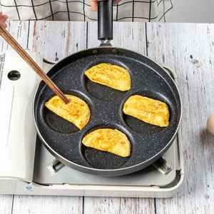 Poêle à Omelettes Antiadhésive à 4 Cavités, Plaque de Cuisson Multi-Sections pour Œufs et Crêpes, Compatible Induction et Gaz - Product Image 1