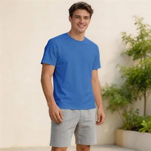 T-shirt pour homme à manches courtes en polyester à séchage rapide, couleur unie, t-shirt de sport - Product Image 6