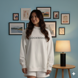 Sweat-shirt en molleton surdimensionné pour femme, col montant, imprimé et brodé sur le devant, personnalisé pour l'hiver - Product Image 6