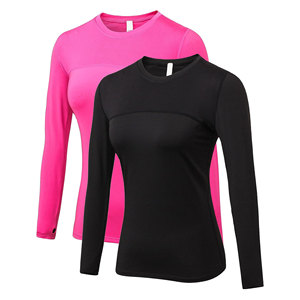 Wholesale Women Base Layer Compression Shirt High Stretch Athletic <b>Top</b> for Gym Fitness Exercise Running Yoga and Sports Training - Product Image 1