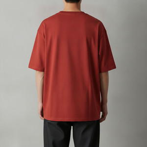 เสื้อยืดผู้ชายทรงบ็อกซี่ แขนเสื้อแบบดรอปโชว์เดอร์ สีสันปรับแต่งได้ ผ้าฝ้าย 100% หนัก 210 กรัม เหมาะสำหรับใส่หน้าร้อน ขายดี - Product Image 3