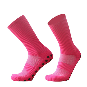 High Quality Custom Made Silicone <b>Grip</b> Sports <b>Socks</b> For <b>Kids</b> Knitted <b>Football</b> Stockings With Logo on Cuff for Autumn Season - Product Image 3