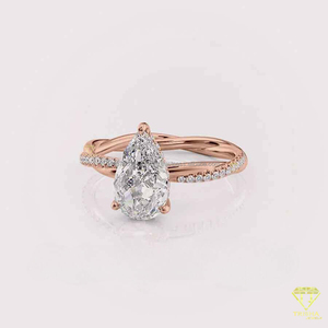 Anillo de compromiso de moissanita de calidad de exportación, joyería de moda para mujer, regalo de boda disponible a calidad y precio de exportación. - Product Image 3