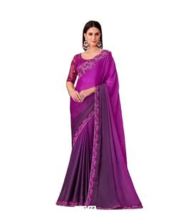 Sari de Chifón de Diseño Noor E Jahan - Absorbe la Humedad y Evita Arrugas, Estilo Tradicional para Bodas y Fiestas - Product Image 1