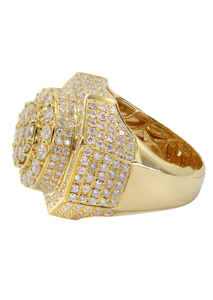 Anillo de Lujo Unisex de Oro Sólido de 18K con Diamantes Cultivados en Laboratorio VVS, Certificado IGI, Engaste de Diamantes Redondos, Estilo Hip Hop - Product Image 2