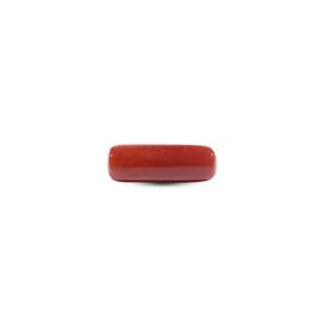Luxury 8.15 Carat Synthetic Red Coral Oval Cabochon Loose Gemstone for Fine Jewelry - Product Image 2