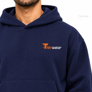 Tiier Wear <b>Men's</b> <b>Navy</b> Blue Pullover <b>Hoodie</b> Casual Long Sleeve Sweatshirt With Front Pocket Wholesale <b>Men</b> Hoodies - Product Image 5