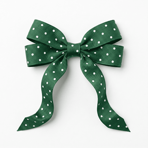 ริบบิ้นโกรเกรนลายจุดสีเขียวขาวขนาด 6 มม. จากนีลคามัล อินดัสทรีส์ ขายส่งสำหรับทำโบว์ติดผม งานฝีมือ บรรจุภัณฑ์ และงานเย็บผ้า - Product Image 2