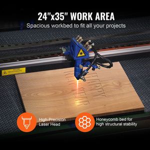 Grabador Láser de CO2 de 100W y Cortadora Láser de 24 x 35 Pulgadas con Pantalla de 19.7 Pulgadas, Asistencia de Aire Bidireccional, Compatible con Corel y LightBurn - Product Image 4