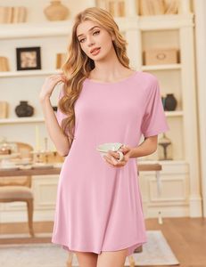 Camisón Elegante de Manga Corta para Mujer, Tejido Refrescante de Secado Rápido, Textura Suave, Cobertura Corporal Tranquila, Venta al por Mayor Directa de Fábrica de Bangladesh - Product Image 5