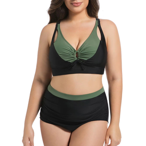 Maillot de bain bikini pour femmes, vêtements de plage légers, tenue d'été en deux pièces pour la piscine, ensemble de bain souple et élastique pour les vacances - Product Image 1