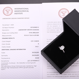 Anillo Unisex con Diamante Cultivado en Laboratorio, Corte Ovalado, Color D, Chapado en Oro de 18K, Certificado IGI, Anillo de Lujo para Boda o Fiesta, Joyería Fina - Product Image 5