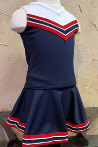 Uniforme de cheerleading personnalisé, couleurs et logo sur mesure, tissu 320g, nouveau design, vente en gros, haute qualité, uniforme de cheerleading sans manches pour adultes - Product Image 5