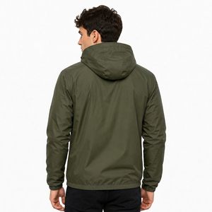 Veste de safari personnalisée pour l'extérieur, à capuche, coupe-vent, respirante, 100% polyester, légère, imperméable, pour homme, service OEM - Product Image 4